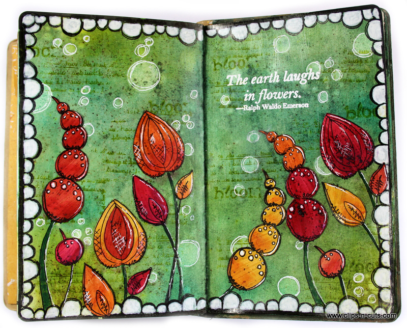 art journal flowers