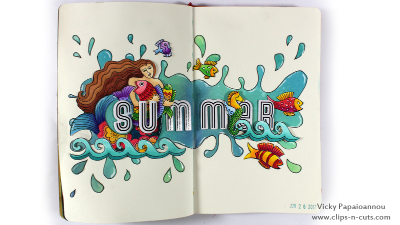 art journal summer mermaid