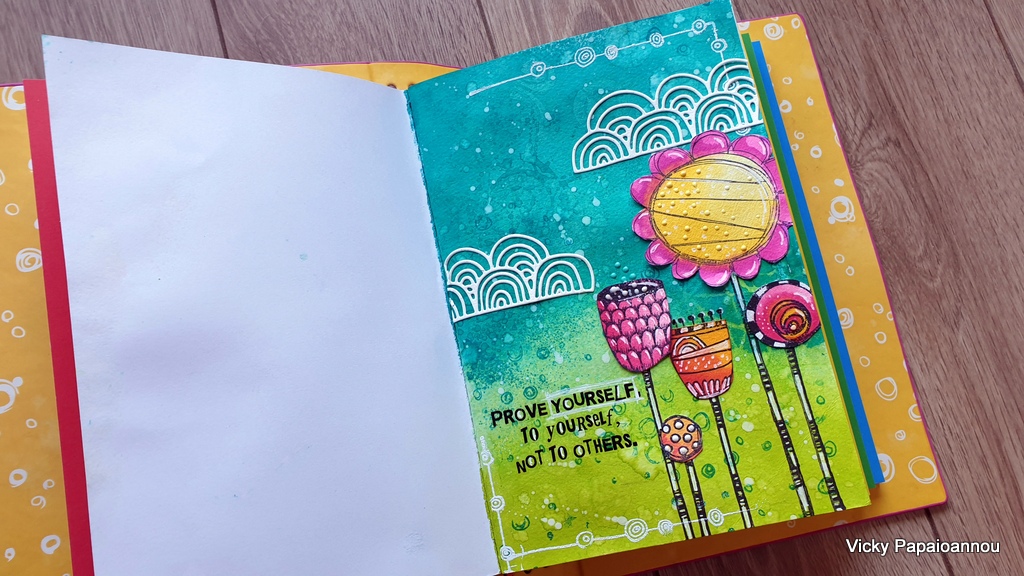 Bright and colorful art journal page ClipsnCuts