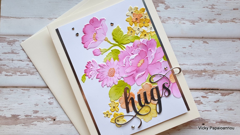 Matching stencil and embossing folder Altenew Lush Garden kit Clips